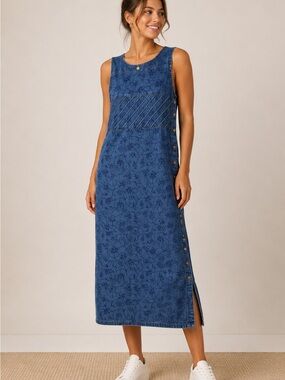 Karin Stevens 100% cotton denim dress